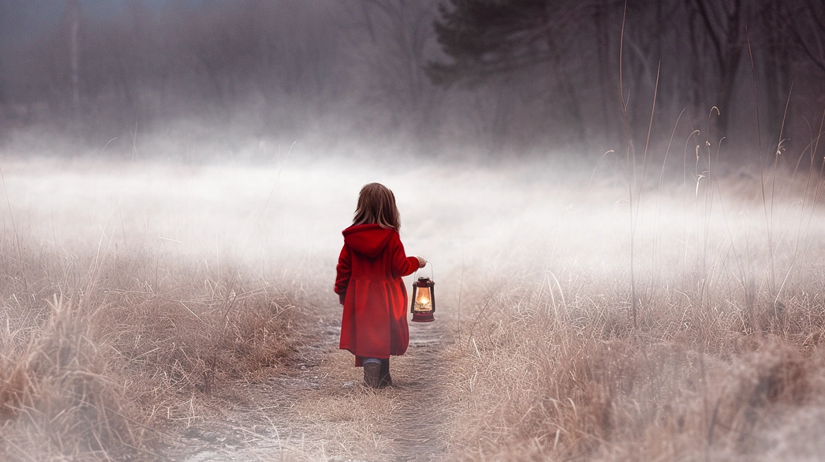 Red riding hood with fog overlays